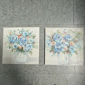 Wall art floral 2 pc set lightweight